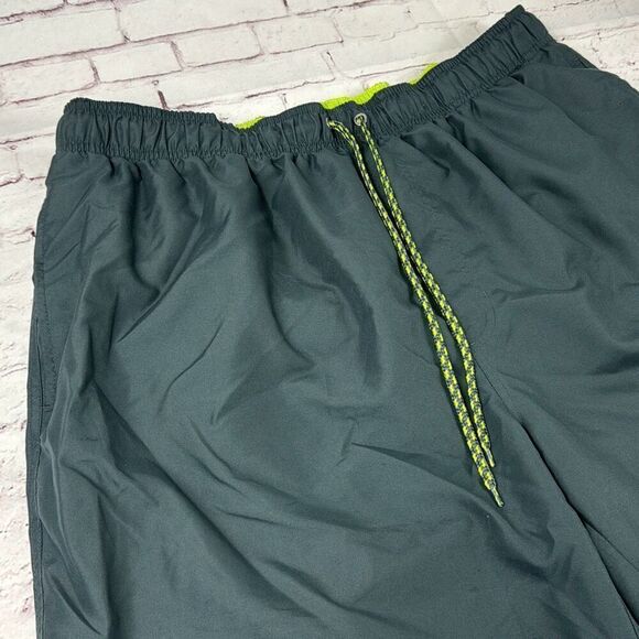 Ocean Pacific OP Beach Shorts Mens 2XL XXL Swim Trunks Mesh Brief Lining Green - Picture 2 of 10